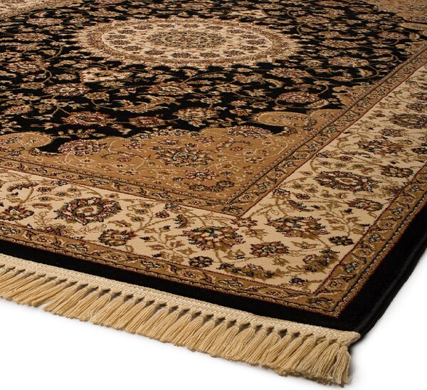 Στρογγυλό Χαλί (Φ180) Βιοκαρπέτ Isfahan 2438A Black Cream