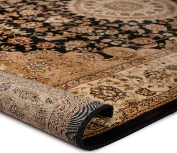 Στρογγυλό Χαλί (Φ180) Βιοκαρπέτ Isfahan 2438A Black Cream