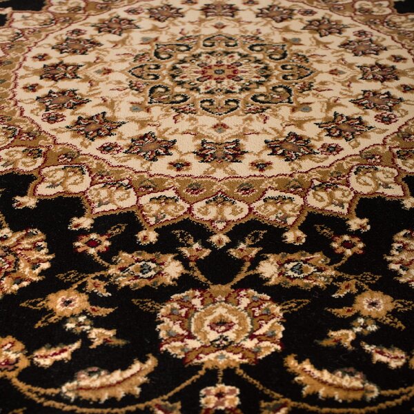 Στρογγυλό Χαλί (Φ180) Βιοκαρπέτ Isfahan 2438A Black Cream