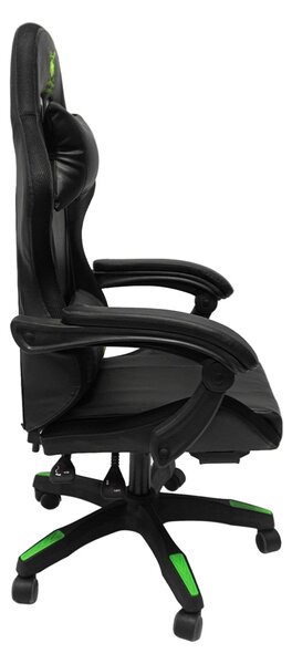 ΠΟΛΥΘΡΟΝΑ GAMING DARREN HM1203.03 ΜΑΥΡΟ-ΠΡΑΣΙΝΟ PVC & NYLON 51x49x125Υεκ