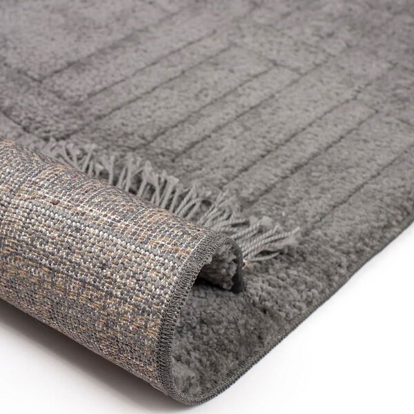 Χαλί Διαδρόμου (80x150) Βιοκαρπέτ Dorothea 1215A Dark Grey