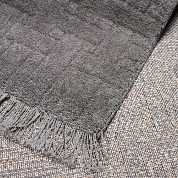 Χαλί Διαδρόμου (80x150) Βιοκαρπέτ Dorothea 1215A Dark Grey