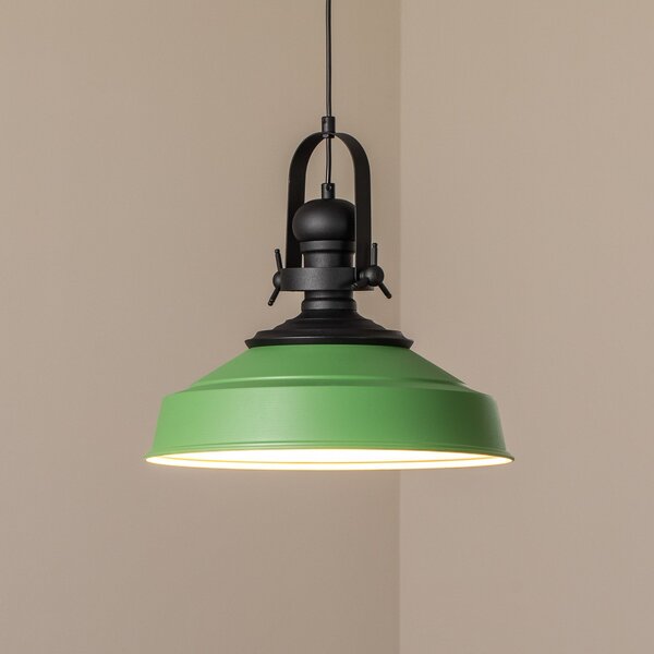 Opviq Κρεμαστό φωτιστικό Craft, πράσινο, μέταλλο, Ø 41 cm, E27, ρυθμιζόμενος, Πράσινο, Κουζίνα, Μέταλλο, Βιομηχανικός σχεδιασμός