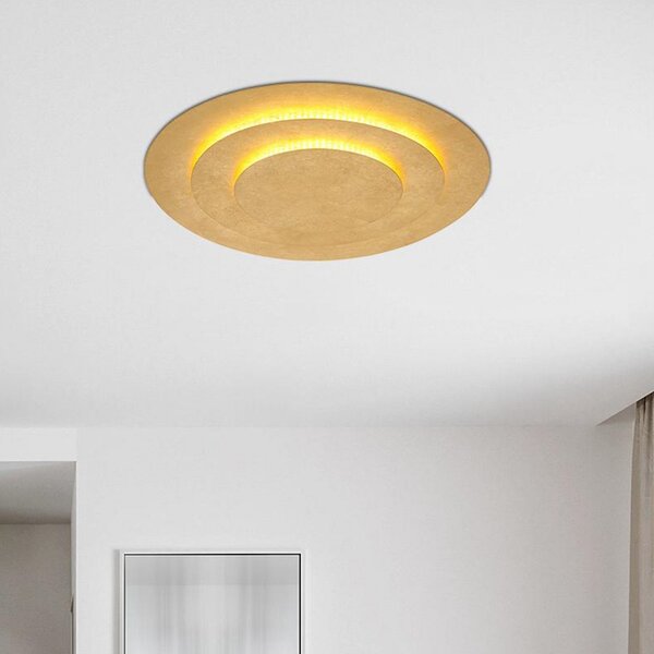 Globo Φωτιστικό οροφής Heda LED, Ø 49 cm, χρυσό χρώμα, μέταλλο, Χρυσό / Ορείχαλκου, Σαλόνι / τραπεζαρία, Μέταλλο, σύγχρονο