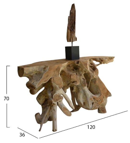 ΚΟΝΣΟΛΑ HM9370 ΑΠΟ ΜΑΣΙΦ ΞΥΛΟ ΤEAK ΦΥΣΙΚΟ 120Χ36Χ70Y εκ