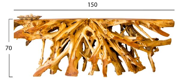 ΚΟΝΣΟΛΑ HM9369 ΑΠΟ ΜΑΣΙΦ ΞΥΛΟ ΤEAK ΦΥΣΙΚΟ 150Χ40Χ70Y EK