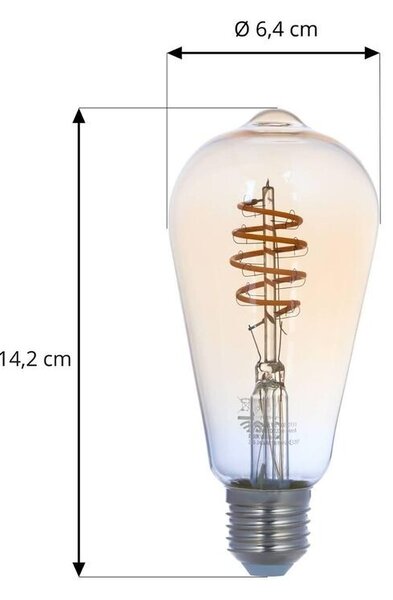 Luumr - Λαμπτήρας 4,9W ST64 Tuya WLAN E27 Amber