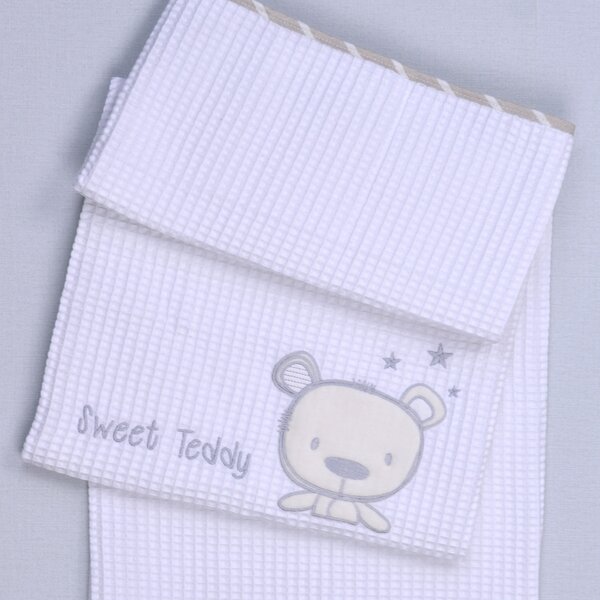 Κουβέρτα Πικέ Κούνιας (100x140) Baby Oliver Sweet Teddy 350
