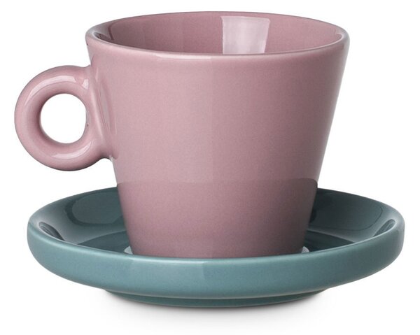 Φλυτζάνι Espresso 100ml + Πιατάκι Estia Echo Ροζ/Τυρκουάζ 07-35488