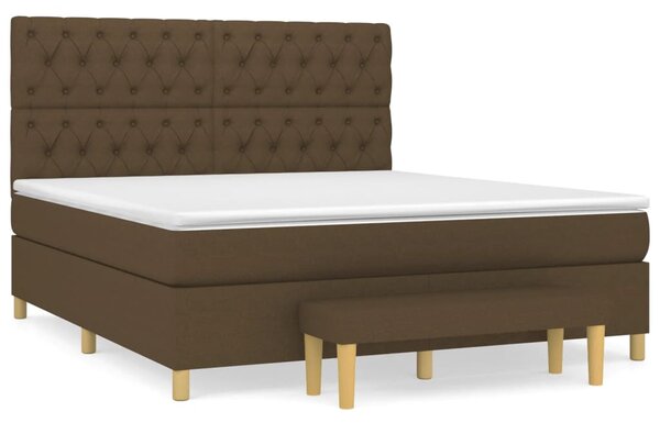 VidaXL Κρεβάτι Boxspring με Στρώμα Σκούρο Καφέ 160x200 εκ Υφασμάτινο