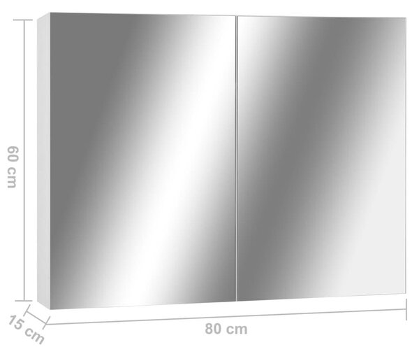 Καθρέφτης Μπάνιου με Ντουλάπι Λευκό 80 x 15 x 60 εκ. από MDF - Λευκό