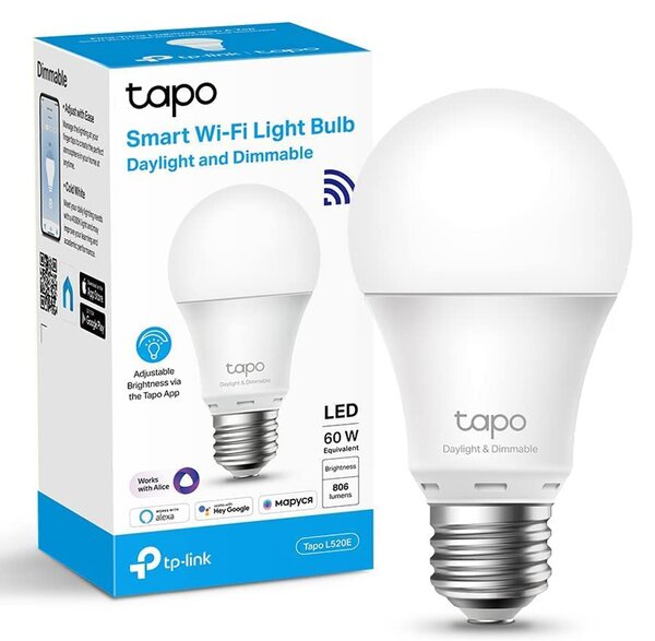 TP-LINK Smart λάμπα LED TAPO-L520E, WiFi, 8W, 806lm, E27, Ver. 1.0