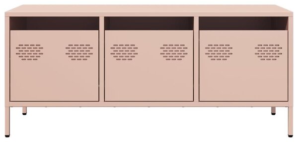 Έπιπλο Τηλεόρασης Ροζ 101,5x39x43,5 εκ. Ατσάλι Ψυχρής Έλασης - Ροζ