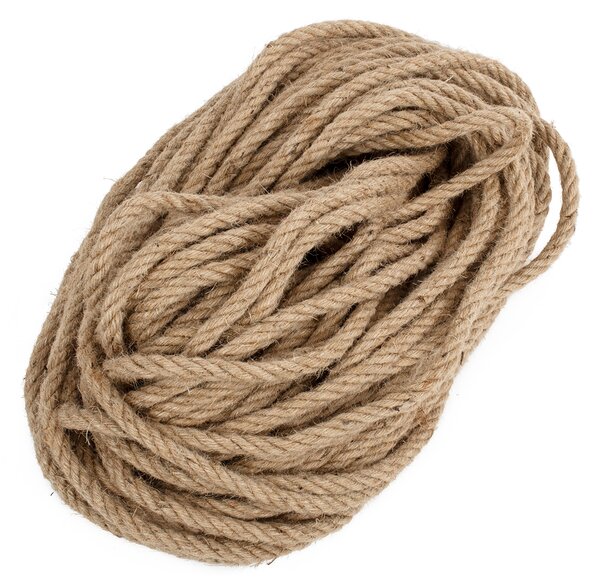 GloboStar® DECOR-ROPE 35051 Εύκαμπτο Διακοσμητικό Σχοινί Τριχιά Πλεκτό 50 Μέτρα Διαμέτρου 14mm Μπεζ D14mm x L50m