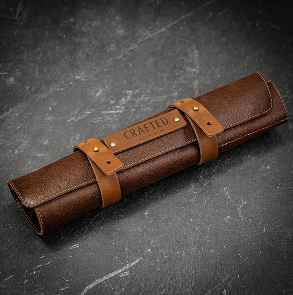Δερμάτινη Θήκη Μαχαιριών Doxx Amsterdam Rustic Leather με 4 θέσεις μαχαιριών - Brown