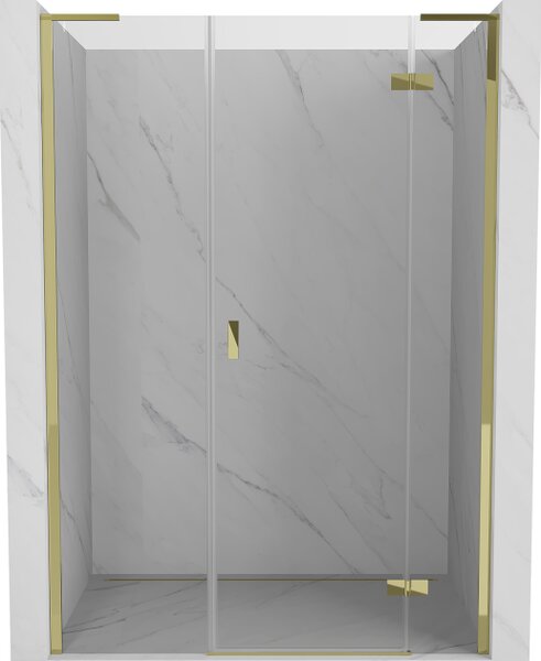 Mexen Mist-H L δεξιά ανακλινόμενη πόρτα ντους 160 cm, διάφανη, χρυσή