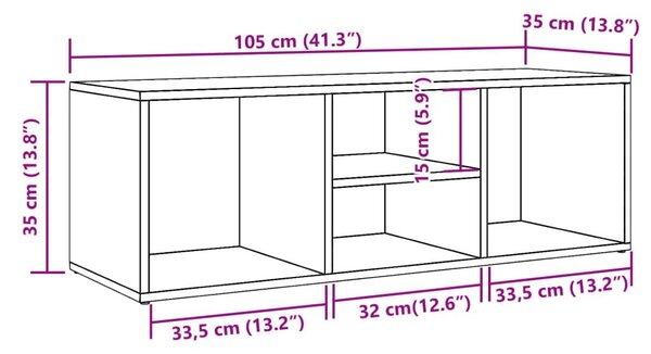 Πάγκος Αποθήκευσης Παπουτσιών 105x35x35 εκ. Επεξ. Ξύλο - Καφέ