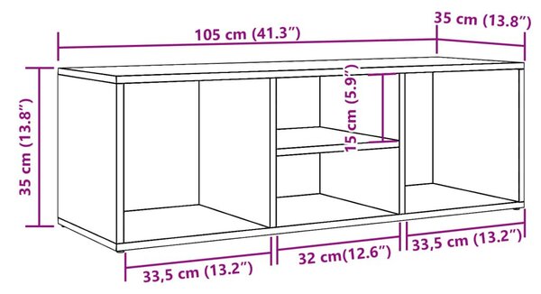 Πάγκος Αποθήκ. Παπουτσιών Αρτισιανή Δρυς 105x35x35εκ Επεξ. Ξύλο - Καφέ