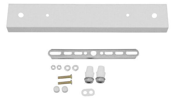 DIY Ροζέτα Φωτιστικού Λευκή Ορθογώνια 300x50mm με 2 Τρύπες GloboStar 90821