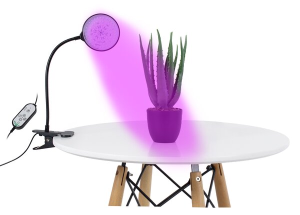 GloboStar® 79648 Grow Light Full Spectrum LED Φωτιστικό Ανάπτυξης Φυτών Γλάστρας με 1 Κινούμενη Κεφαλή & Βάση Clip SMD 2835 5W 160° DC 5V IP20 με Dimmer & Timer Εσωτερικού Χώρου για Κάλυψη Επιφάνειας 0.6m x 0.6m Πλήρους Φάσματος Φωτισμού