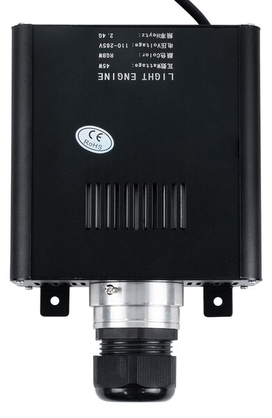 GloboStar® 79612 Μηχανή Οπτικής Ίνας Μονής Κεφαλής - Fiber Optic Light Machine Single Head LED 45W AC 220-240V με Ασύρματο Χειριστήριο RF 2.4Ghz Μ14 x Π26 x Υ8.5cm RGBW - 2 Years Warranty