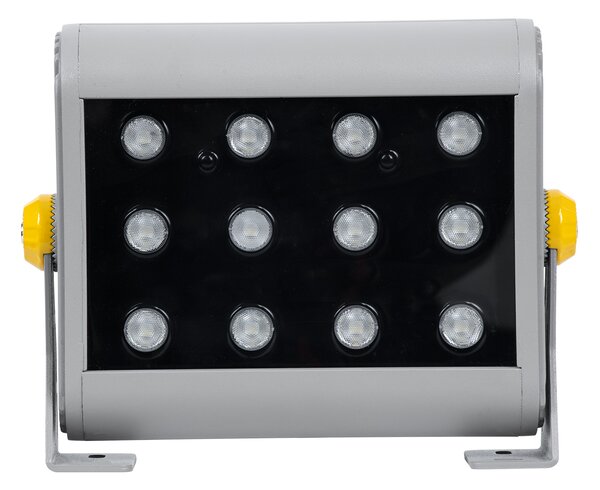 GloboStar® FLOOD-HENA 90641 Προβολέας Wall Washer για Φωτισμό Κτιρίων LED 24W 2400lm 30° DC 24V Αδιάβροχο IP65 Μ22.5 x Π6 x Υ16.5cm Πολύχρωμο RGB DMX512 - Ασημί - 3 Years Warranty