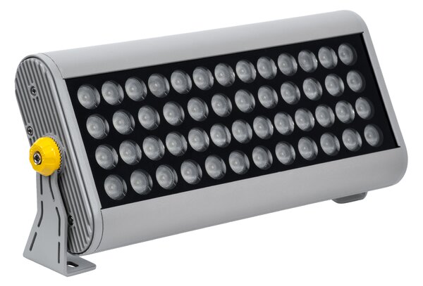 GloboStar® FLOOD-HENA 90640 Προβολέας Wall Washer για Φωτισμό Κτιρίων LED 48W 4320lm 30° AC 220-240V Αδιάβροχο IP65 Μ39 x Π6 x Υ17cm Θερμό Λευκό 3000K - Ασημί - 3 Years Warranty