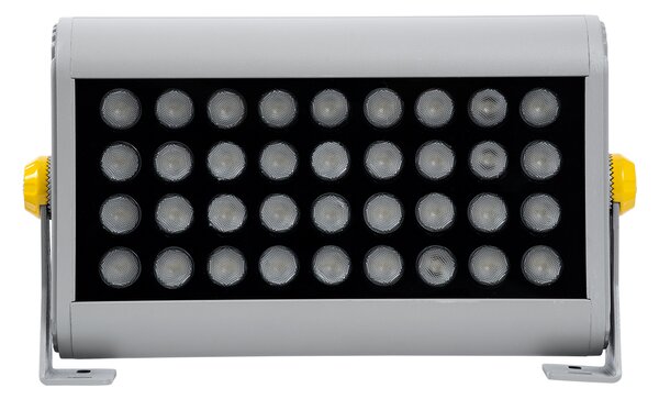 GloboStar® FLOOD-HENA 90639 Προβολέας Wall Washer για Φωτισμό Κτιρίων LED 36W 3240lm 30° AC 220-240V Αδιάβροχο IP65 Μ30 x Π6 x Υ17cm Θερμό Λευκό 3000K - Ασημί - 3 Years Warranty