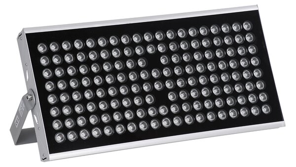 GloboStar® FLOOD-TENA 90223 Προβολέας Wall Washer για Φωτισμό Κτιρίων LED 150W 13500lm 10° DC 24V Αδιάβροχο IP65 L43.5 x W15.5 x H18cm Θερμό Λευκό 2700K - Ασημί - 3 Years Warranty