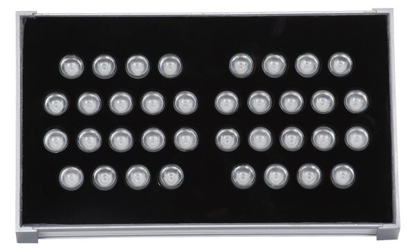 GloboStar® FLOOD-TENA 90222 Προβολέας Wall Washer για Φωτισμό Κτιρίων LED 72W 6120lm 10° DC 24V Αδιάβροχο IP65 L29.8 x W15.5 x H18cm RGBW DMX512 - Ασημί - 3 Years Warranty