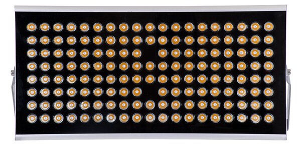 GloboStar® FLOOD-TENA 90223 Προβολέας Wall Washer για Φωτισμό Κτιρίων LED 150W 13500lm 10° DC 24V Αδιάβροχο IP65 L43.5 x W15.5 x H18cm Θερμό Λευκό 2700K - Ασημί - 3 Years Warranty