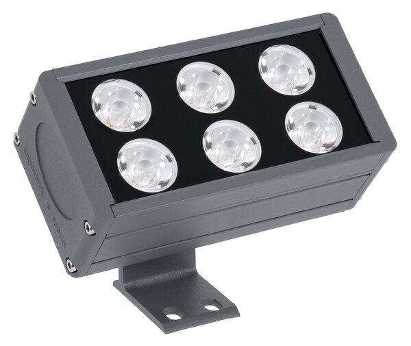 GloboStar® FLOOD-DANY 90374 Προβολέας Wall Washer για Φωτισμό Κτιρίων LED 24W 2040lm 5° DC 24V Αδιάβροχο IP65 L16 x W9.5 x H7.5cm Αρχιτεκτονικό Πορτοκαλί 2200K - Γκρι Ανθρακί - 3 Years Warranty