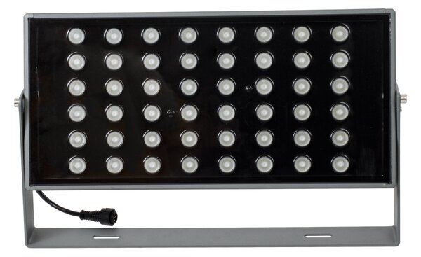 GloboStar® FLOOD-ZANA 90559 Προβολέας Wall Washer για Φωτισμό Κτιρίων LED 100W 8500lm 30° DC 24V Αδιάβροχο IP65 Μ45.5 x Π28 x Υ10cm RGBW DMX512 - Γκρι Ανθρακί - 3 Years Warranty