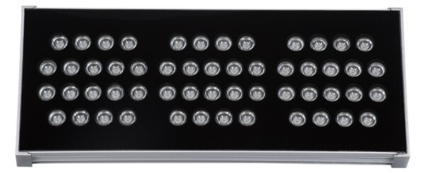 GloboStar® FLOOD-TENA 90224 Προβολέας Wall Washer για Φωτισμό Κτιρίων LED 108W 9180lm 10° DC 24V Αδιάβροχο IP65 Μ43.5 x Π15.5 x Υ18cm RGBW DMX512 - Ασημί - 3 Years Warranty