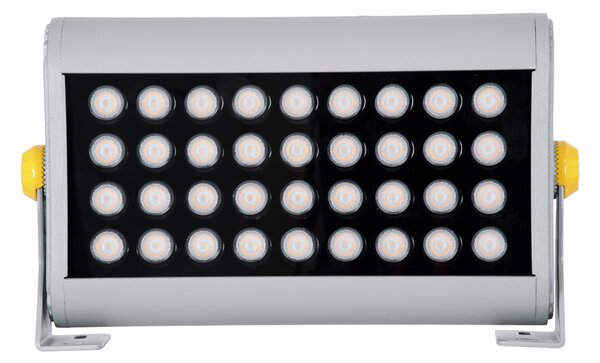 GloboStar® FLOOD-HENA 90445 Προβολέας Wall Washer για Φωτισμό Κτιρίων LED 36W 3060lm 30° AC 220-240V Αδιάβροχο IP67 Μ30 x Π6 x Υ17cm Αρχιτεκτονικό Πορτοκαλί 2200K - Ασημί - 3 Years Warranty