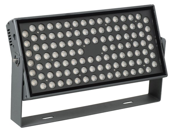 GloboStar® FLOOD-ZANA 90558 Προβολέας Wall Washer για Φωτισμό Κτιρίων LED 100W 9000lm 30° DC 24V Αδιάβροχο IP65 Μ45.5 x Π28 x Υ10cm Θερμό Λευκό 2700K - Γκρι Ανθρακί - 3 Years Warranty