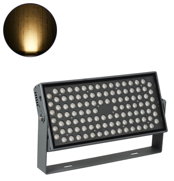 GloboStar® FLOOD-ZANA 90558 Προβολέας Wall Washer για Φωτισμό Κτιρίων LED 100W 9000lm 30° DC 24V Αδιάβροχο IP65 Μ45.5 x Π28 x Υ10cm Θερμό Λευκό 2700K - Γκρι Ανθρακί - 3 Years Warranty