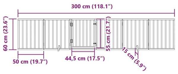 Διαχωριστικό Σκύλων/Πόρτα Πτυσσόμενο 6 Πάνελ 300εκ. Ξύλο Λεύκας - Λευκό