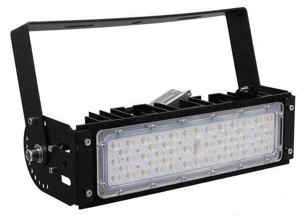 GloboStar® GOLIATH 90100-1 LED Προβολέας Γηπέδου - Φωτιστικό Tunnel 50W 8000LM 75°*135° AC 100-277V IP65 Μ32 x Π12 x Υ9cm Ψυχρό Λευκό 5000K - MeanWell Driver & LumiLEDs Chip - 5 Χρόνια Εγγύηση