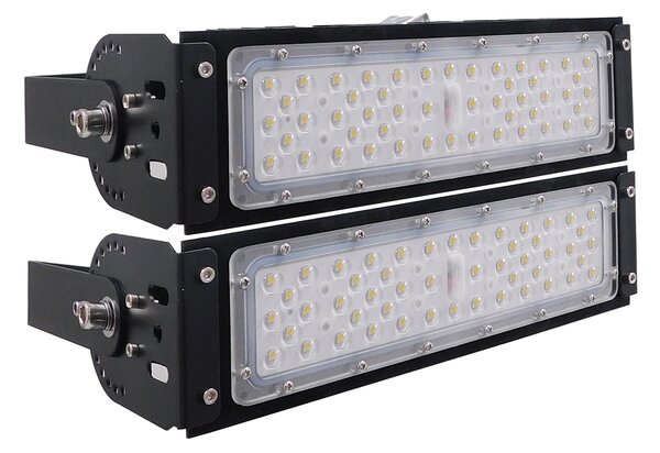 GloboStar® GOLIATH 90100-2 LED Προβολέας Γηπέδου - Φωτιστικό Tunnel 100W 16000LM 75°*135° AC 100-277V IP65 - Ψυχρό Λευκό 5000K - MeanWell Driver & LumiLEDs Chip - 5 Years Warranty