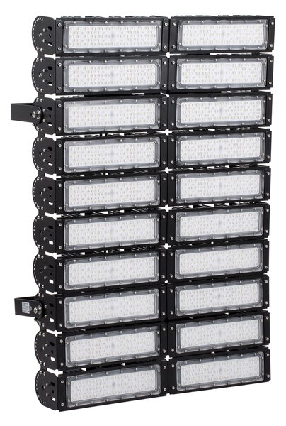 GloboStar® GOLIATH 90105 LED Προβολέας Γηπέδου - Φωτιστικό Tunnel 1000W 160000LM 75°*135° AC 100-277V Αδιάβροχο IP65 Μ62 x Π22 x Υ90cm Ψυχρό Λευκό 5000K - MeanWell Driver & LumiLEDs Chip - 5 Χρόνια Εγγύηση