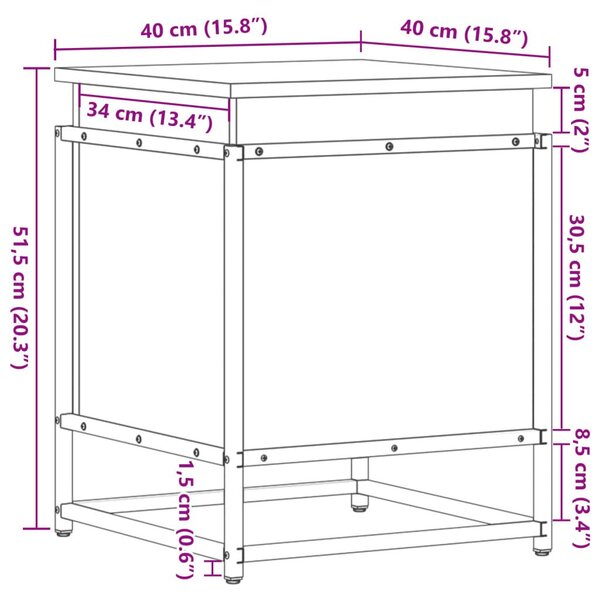 Κουτί Αποθήκευσης με Καπάκι Μαύρο 40x40x51,5 εκ. Επεξ. Ξύλο - Μαύρο