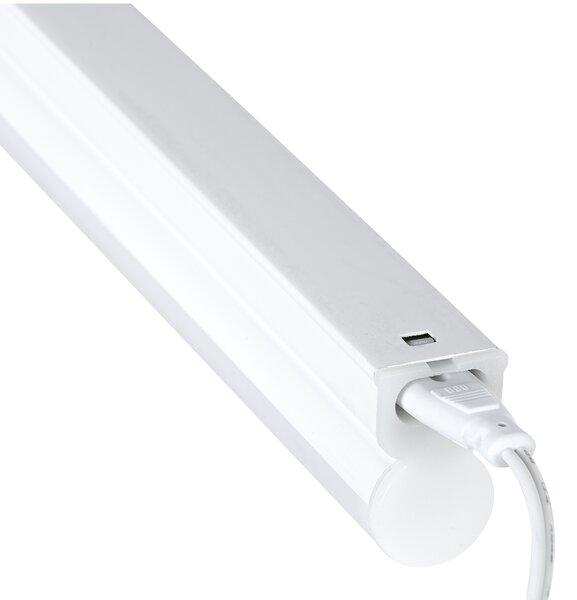 GloboStar® TUBO 60789 Γραμμικό Φωτιστικό Οροφής Linear LED Τύπου T5 Επεκτεινόμενο 9W 864lm 180° AC 220-240V IP20 Πάγκου Κουζίνας με Διακόπτη On/Off Μ60 x Π2.2 x Υ3.5cm Θερμό Λευκό 2700K - Λευκό - 3 Years Warranty