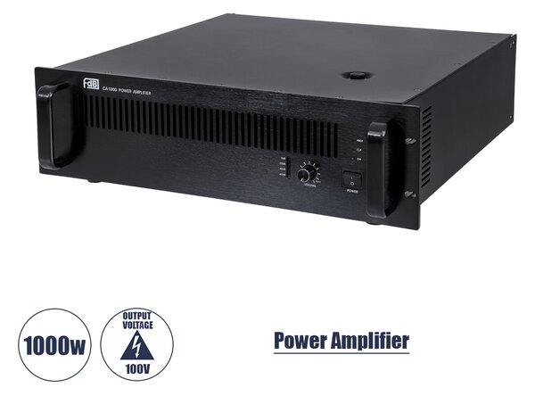 GloboStar® FDB CA1000 98016 Power Amplifier - Επαγγελματικός Ενισχυτής Ηχείων Εγκαταστάσεων 100V - Frequency Response 60Hz-20Khz - AC 220V/50-60Hz - 1000W/4Ω - IP20 - Μαύρο - Μ48.5 x Π45.5 x Υ13.2cm