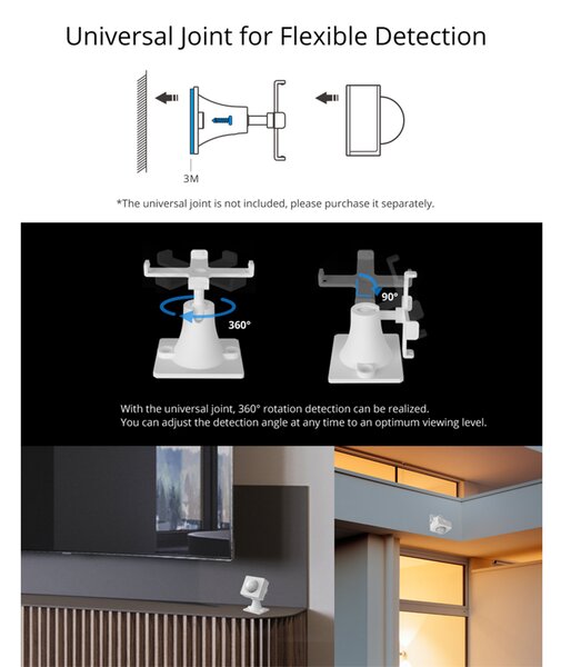 GloboStar® 80040 SONOFF SENSOR-BASE-R2 - Motion Sensor 360° x 90° Rotable Base