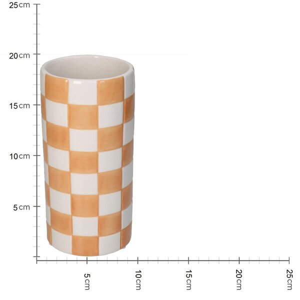 Βάζο ArteLibre Σκακιέρα Πορτοκαλί Δολομίτης 10.2x10.2x20.3cm