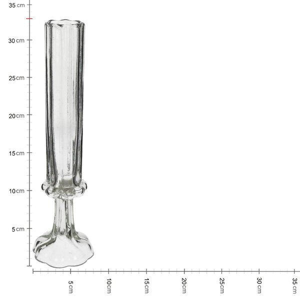 Βάζο ArteLibre Φλάουτο Χειροποίητο Διάφανο Γυαλί 8.5x8.5x33cm