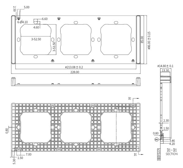 GloboStar® 80085 SONOFF SwitchMan M5-80 Wall Frame 3 Way - L22.8 X W8.6 X H1.48CM