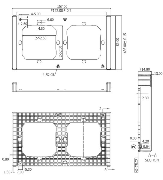 GloboStar® 80084 SONOFF SwitchMan M5-80 Wall Frame 2 Way - L15.7 X W8.6 X H1.48CM