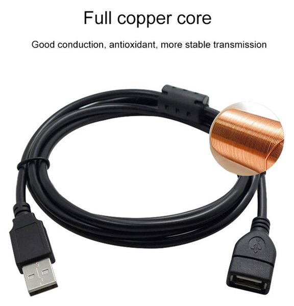 GloboStar® 80104 SONOFF USB Male to Female Extension Cable 2.0 Cable Length 150cm